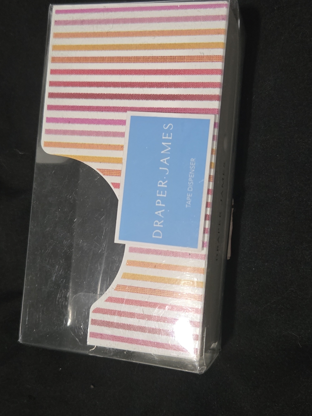 Draper James Striped Tape Dispenser in Pink, Orange and White